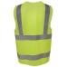 Fluorescent Yellow Safety Vest with Reflective Strips & Zip Front